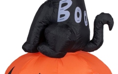 Figurină gonflabilă Europalms Halloween Inflatable Figure Cat with Pumpkin, 183cm