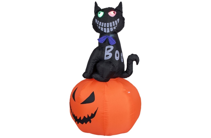 Figurină gonflabilă Europalms Halloween Inflatable Figure Cat with Pumpkin, 183cm