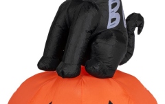 Figurină gonflabilă Europalms Halloween Inflatable Figure Cat with Pumpkin, 183cm