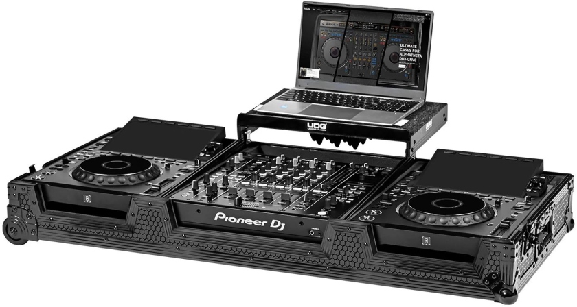UDG Ultimate Flight Case CDJ-3000X/DJM-A9 Plus - Laptop Shelf + Wheels