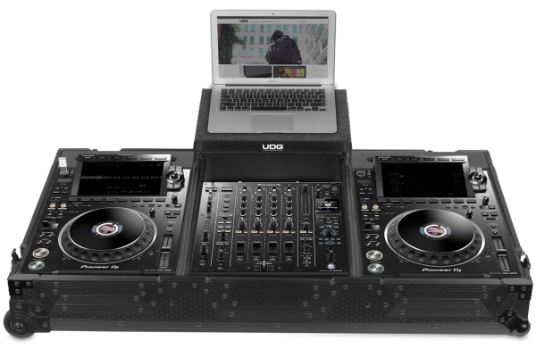 UDG Ultimate Flight Case Set CDJ-3000/A9 Plus - Laptop Shelf + Wheels