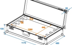 Flightcase pentru 4 x LED BAR-252 RGB Roadinger Flightcase EC-B252 4x LED BAR-252 RGB