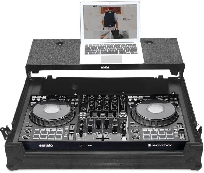 UDG Ultimate Flight Case DDJ-FLX10 Plus - Laptop Shelf + Wheels