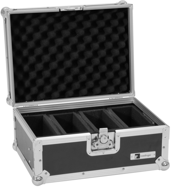 Roadinger Flightcase EC-4AC 4x AKKU Flat Light Series