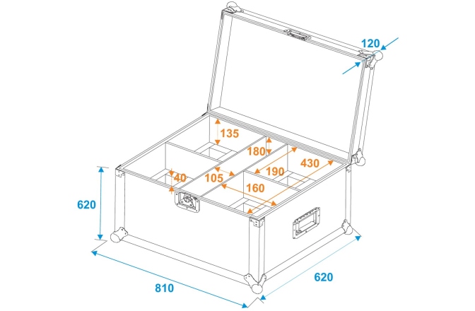 Flightcase pentru4x THA-20PC Roadinger Flightcase 4x THA-20PC