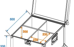 Flightcase practic pentru 4 spoturi PAR-64 Roadinger Flightcase EP-64 4x PAR-64 Spot short