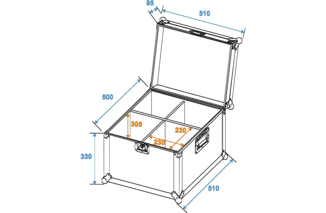 Flightcase practic pentru 4 spoturi PAR-64 Roadinger Flightcase EP-64 4x PAR-64 Spot short