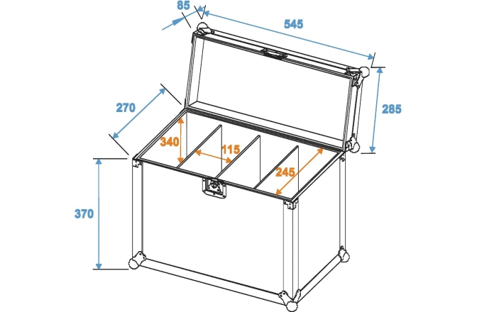 Flightcase practic pentru 4 spoturi SLS Roadinger Flightcase EC-SL4M 4x SLS size M