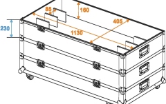 Flightcase PRO pentru 12 x bări LED Roadinger Flightcase 12x LED Bar Size L