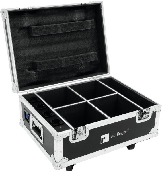 Roadinger Flightcase 4x AKKU UP-4 QuickDMX with charging function