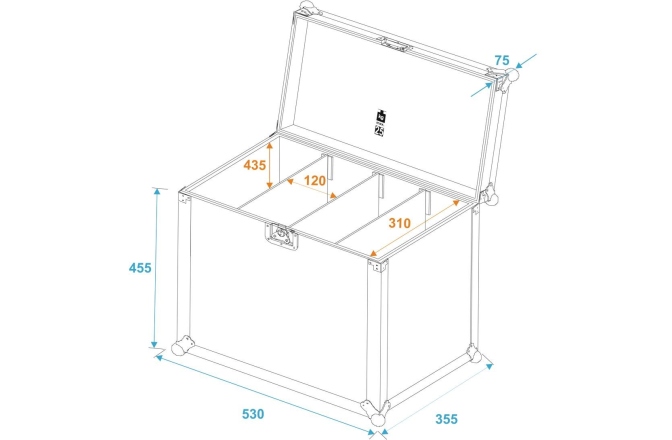 Flightcase PRO pentru 4 x spoturi SLS Roadinger Flightcase 4x SLS Size L