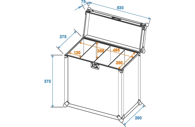 Flightcase PRO pentru 4 x spoturi SLS Roadinger Flightcase 4x SLS Size M