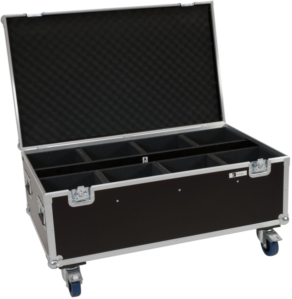 Roadinger Flightcase 8x LED IP PAR 7x8W QCL/7x9W SCL with wheels