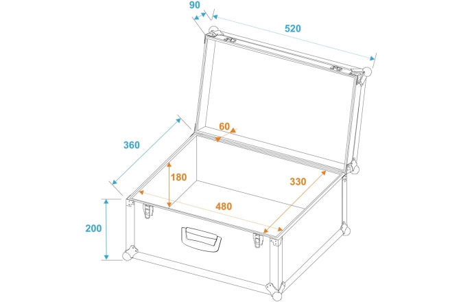 Flightcase Tour Pro Roadinger Universal Case Tour 52x36x29cm black