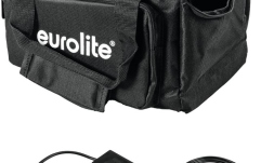 Geantă pentru lumini cu alimentator Eurolite Set SB-14 Soft-Bag + Charger 4x AKKU Flat Light 1