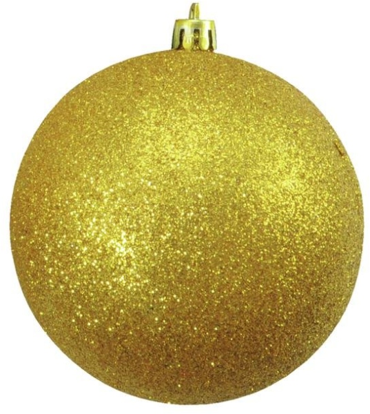 Europalms Deco Ball 10cm, gold, glitter 4x