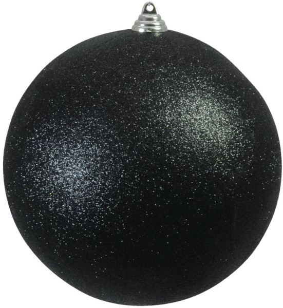 Europalms Deco Ball 20cm, black, glitter