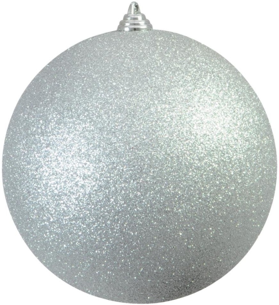 Europalms Deco Ball 20cm, silver, glitter