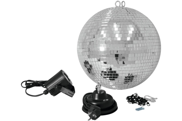 Mirror Ball Set 30cm with LED Spot Mirror Ball Set 30cm with LED Spot