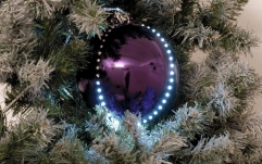 Glob plastic LED Europalms LED Snowball 8cm, purple 5x