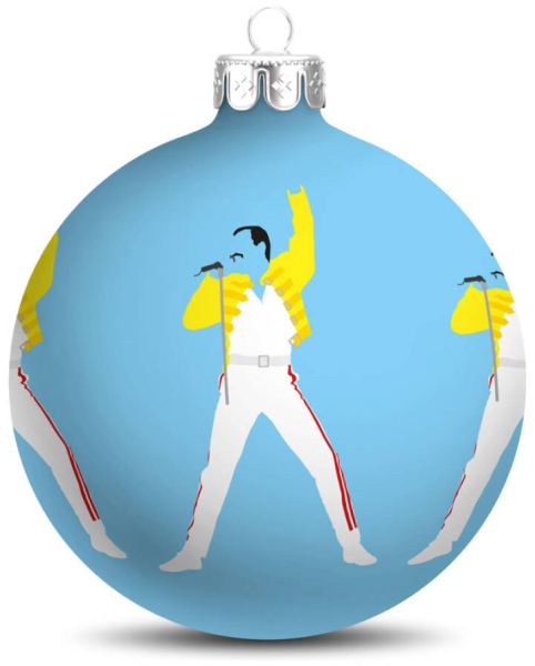 Christmas Bauble Freddie Mercury Blue