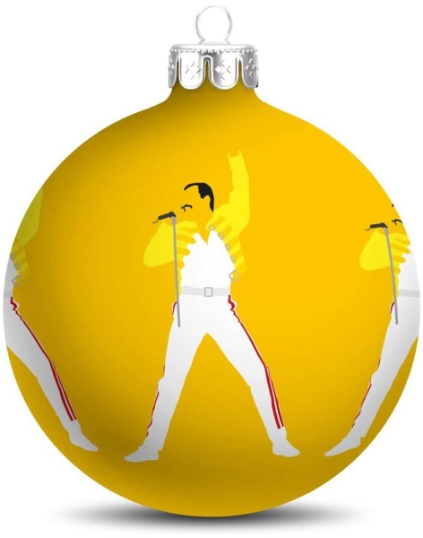 Christmas Bauble Freddie Mercury Yellow