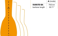 Husă Ukulele Ortega Economy Series Baritone-Ukulele-Bag - Black/Orange