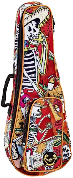 Ortega KEIKI Gigbag for Soprano Ukuleles with Shoulder Straps - El Muerto