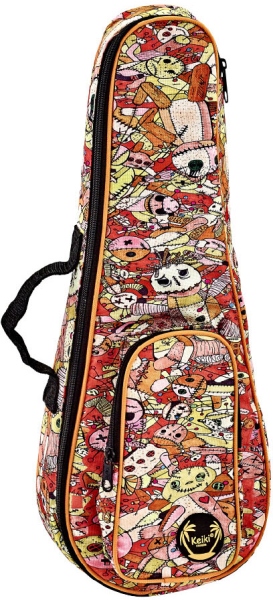 Ortega KEIKI Gigbag for Soprano Ukuleles with Shoulder Straps - Voodoo Puppet