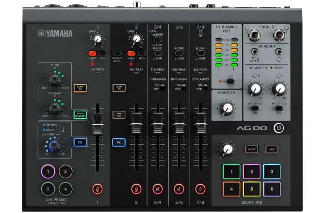 Interfață Audio și mixer Yamaha AG08 Black