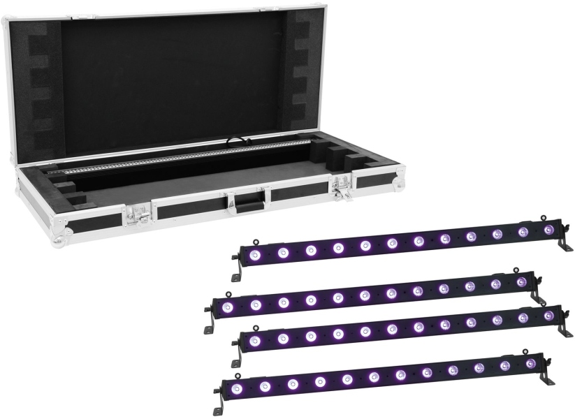 Eurolite Set 4x LED BAR-12 UV Bar + Case