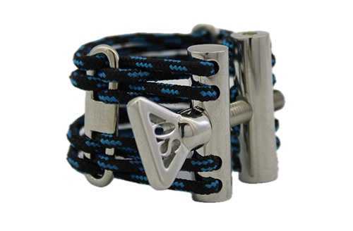 SCV Ligatures Sonus Divinus Bb-Clarinet BRASS S Nickel Plating Blue