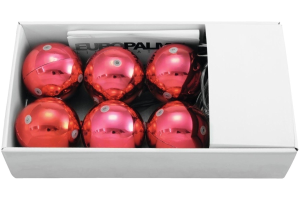 Europalms LED Christmas Ball 6cm, red 6x
