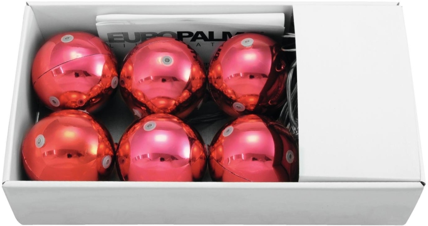 Europalms LED Christmas Ball 6cm, red 6x