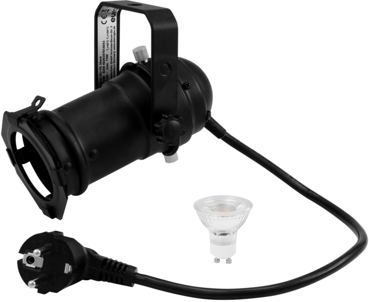 Eurolite Set PAR-16 Spot GU-10 black + GU-10 230V LED SMD 7W 3000K