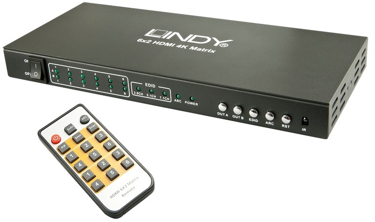 Matrice/switch video Lindy HDMI 2.0 4K UHD