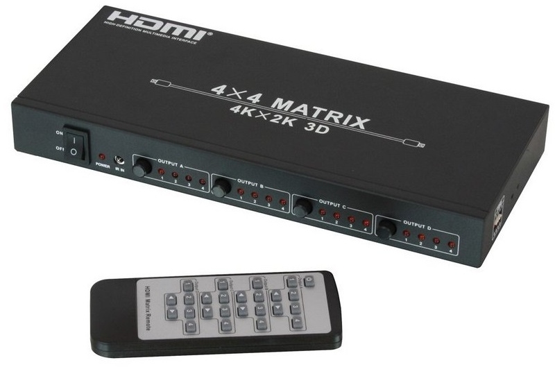 Matrice switch HDMI cu 4 intrari/4 iesiri Lindy Switch HDMI 4in/4out
