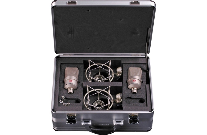 Set stereo cu doua microfoane Neumann TLM 103 mt cu suspensie elastica.