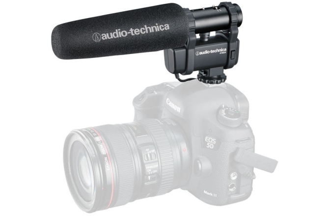 Microfon condenser de tip shotgun cu montare pe camera de filmat Audio-Technica AT8024