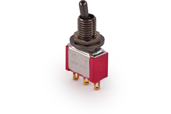  Mini Toggle Switch, Short, Solder Lugs, ON/ON, SPDT - Black