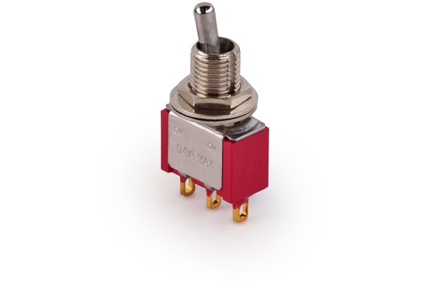 MEC Pickups  Mini Toggle Switch, Short, Solder Lugs, ON/ON, SPDT - Chrome