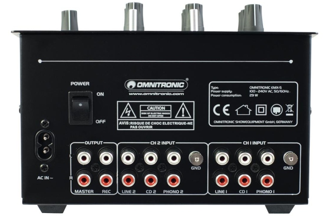 mixer dj 2 canale Omnitronic PM-222 2-Channel DJ Mixer