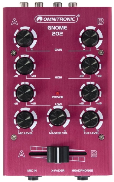 Omnitronic GNOME-202 Mini Mixer red