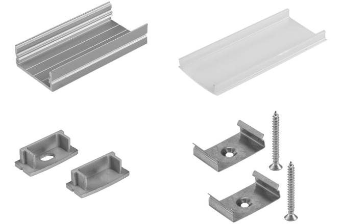 Monturi Eurolite Mounting set U-profile 20mm for LED Strip