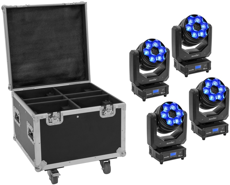 Eurolite Set 4x LED TMH-H240 Beam/Wash/Flower Effect + Case
