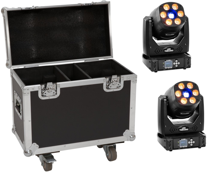 Eurolite Set 2x LED TMH-H90 + Case with wheels