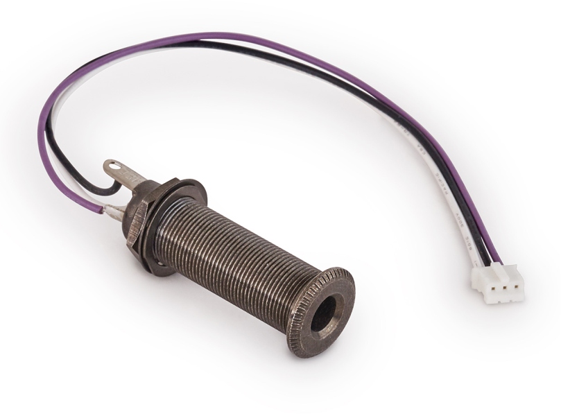 MEC Pickups Closed Stereo Jack Socket, for Mounting in Instrument Sides with R5 Connector - Black