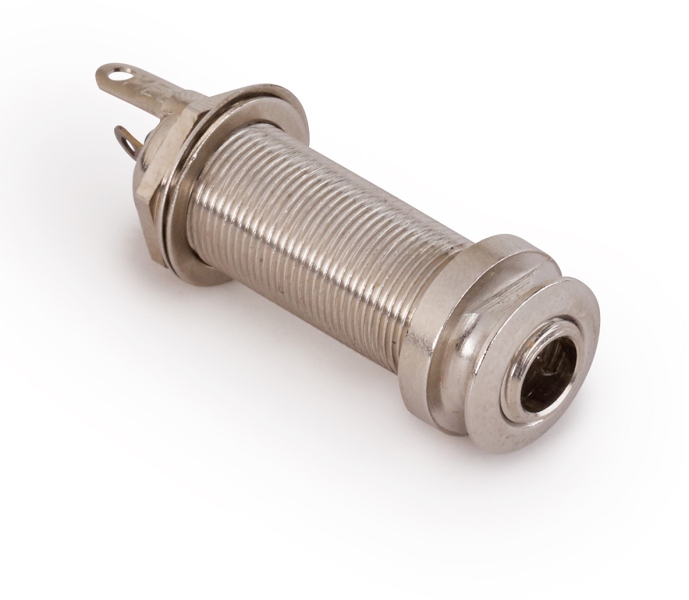 MEC Pickups 6.3 mm / 1/4 Stereo Endpin Jack Socket for Acoustic Guitars - Chrome