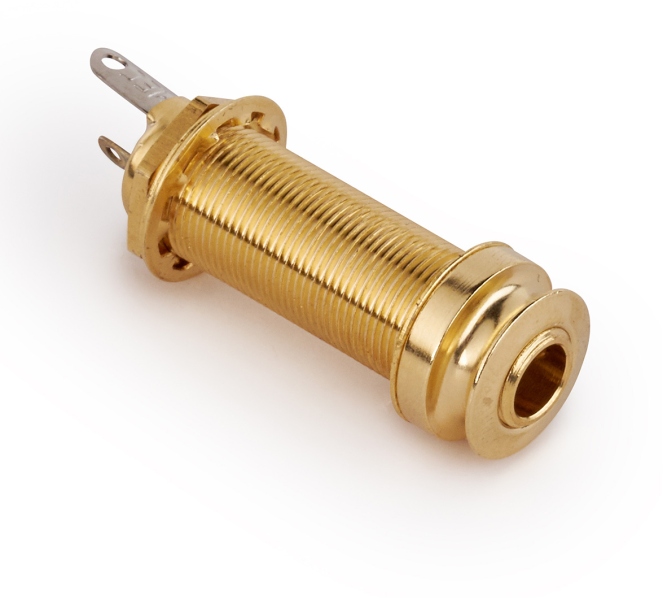 MEC Pickups 6.3 mm / 1/4 Stereo Endpin Jack Socket for Acoustic Guitars - Gold