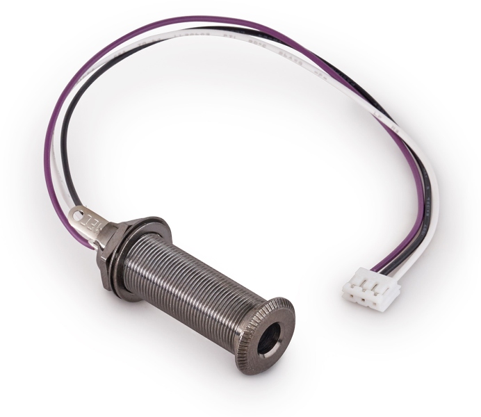 MEC Pickups Closed Stereo Jack Socket, for Mounting in Instrument Sides with R4 Connector - Black